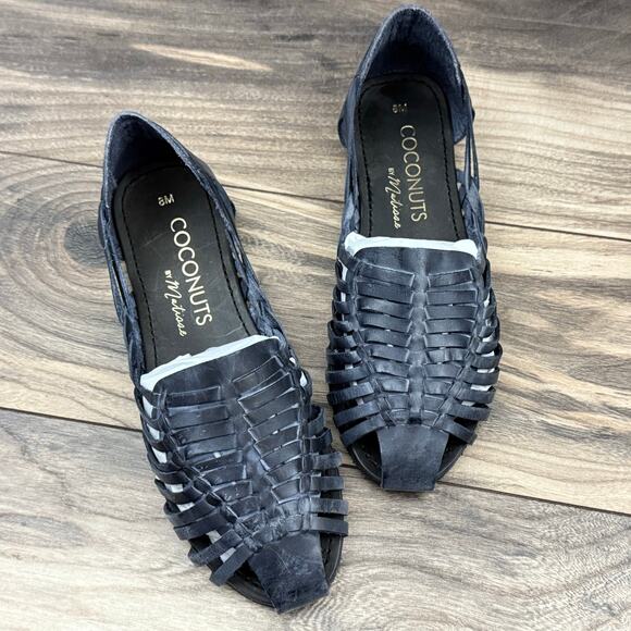 NIB Coconuts by Matisse 8M Fits Like 8.5M Wildflower Leather Huarache Sandals - Picture 2 of 10